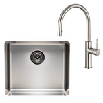 Titan Essentials 500mm Single Bowl Sink & Pull Out Gooseneck Kitchen Mixer Tap Package - Stainless Steel TSSSPK522 hero image