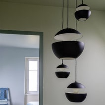 DCW Editions Here Comes The Sun 550 Pendant Light - Black and White HCS550BLWH hero image
