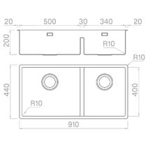 Artinox Radius Mose Sink with Accessory Pack ARTRMO5034PK hero image