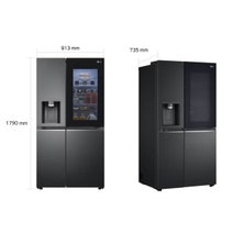 LG 635L Side by Side Fridge with InstaView Door-in-Door GS-V635MBLC hero image