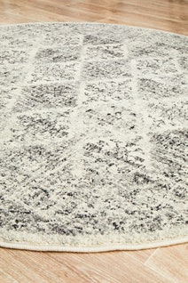 Rug Culture Century Small White & Charcoal Rug 150X150CM - CEN-999-GREY-150X150 hero image