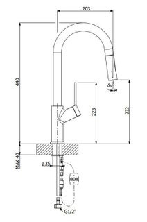 Oliveri Brushed Chrome Vilo Pull Out Tap VT0426B hero image