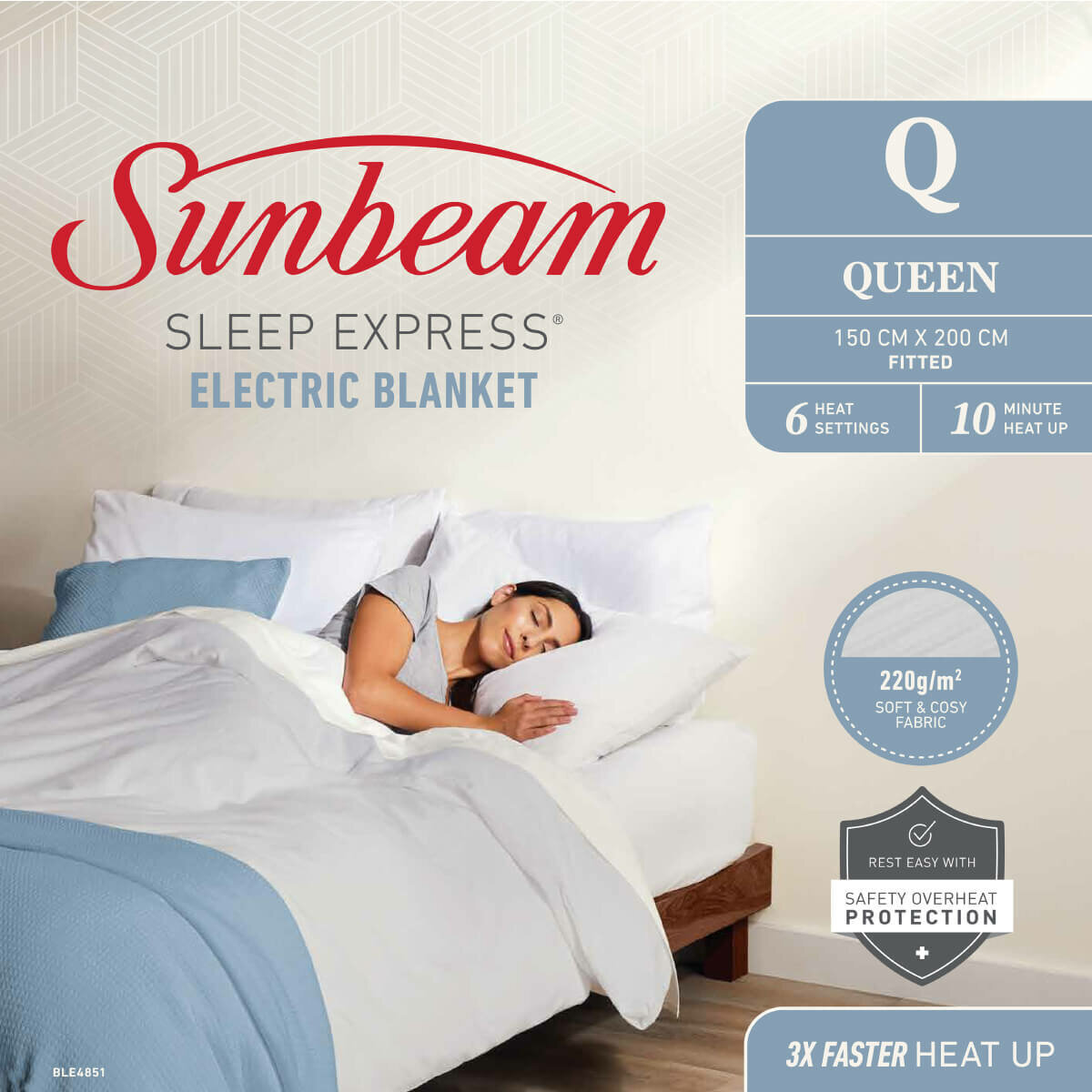 Sunbeam Sleep Express Electric Blanket Queen BLE4851 Appliances Online