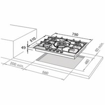 DeLonghi DEGHSL75 75cm Natural Gas Cooktop hero image