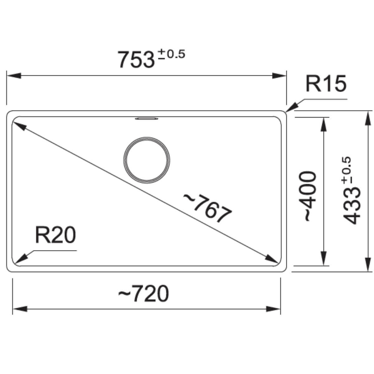 Franke Maris 720mm Single Bowl Undermount Sink Stone Grey MRG110-72SG-B hero image