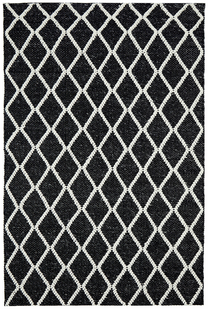 Rug Culture Huxley Oversize Black & Off White Rug 400X300CM - HU-BLK-400300 hero image