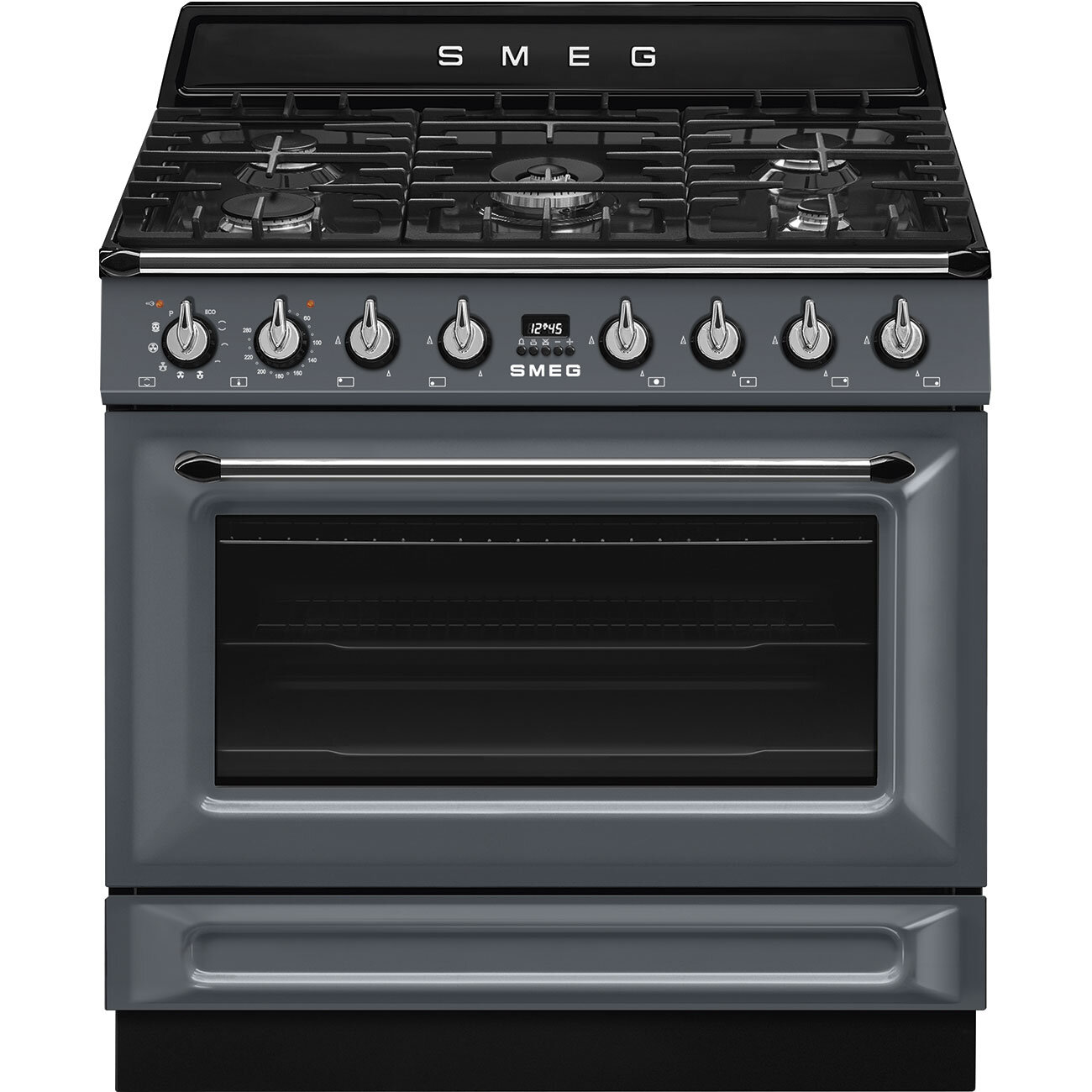 SMEG 90cm Victoria Dual Fuel Pyrolytic Freestanding Cooker - Slate Grey TRA90GPGR hero image