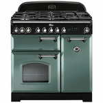 Falcon 90cm Classic Deluxe Freestanding Dual Fuel Oven/Stove Mineral Green and Chrome CDL90DFMGCH hero image