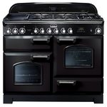 Falcon 110cm Classic Deluxe Freestanding Dual Fuel Oven/Stove Black and Chrome CDL110DFBL-CH  hero image