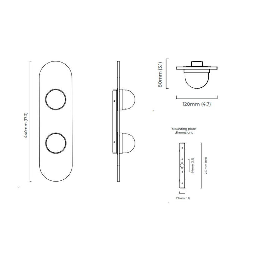 CTO Lighting Modulo Twin Wall Light - Satin Brass MODWA2SBSKMO ...