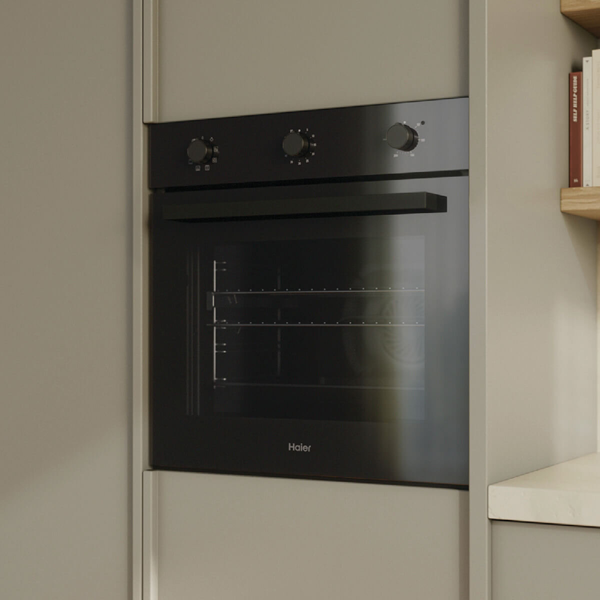 Haier 60cm 300 Series 7 Function Built-in Convection Oven Black HWO60S7MB5 hero image
