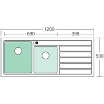 Oliveri AP1411 Apollo 1 and 3/4 Bowl Right Hand Drainer Sink hero image