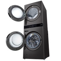LG AI WashTower 19kg/10kg All-In-One Stacked Washer Dryer Black Steel WWT-1910B hero image
