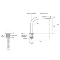 Rogerseller Eccentric Hob Sink Mixer and Outlet with Pull Out Spray - Brushed Nickel 360600405207 hero image