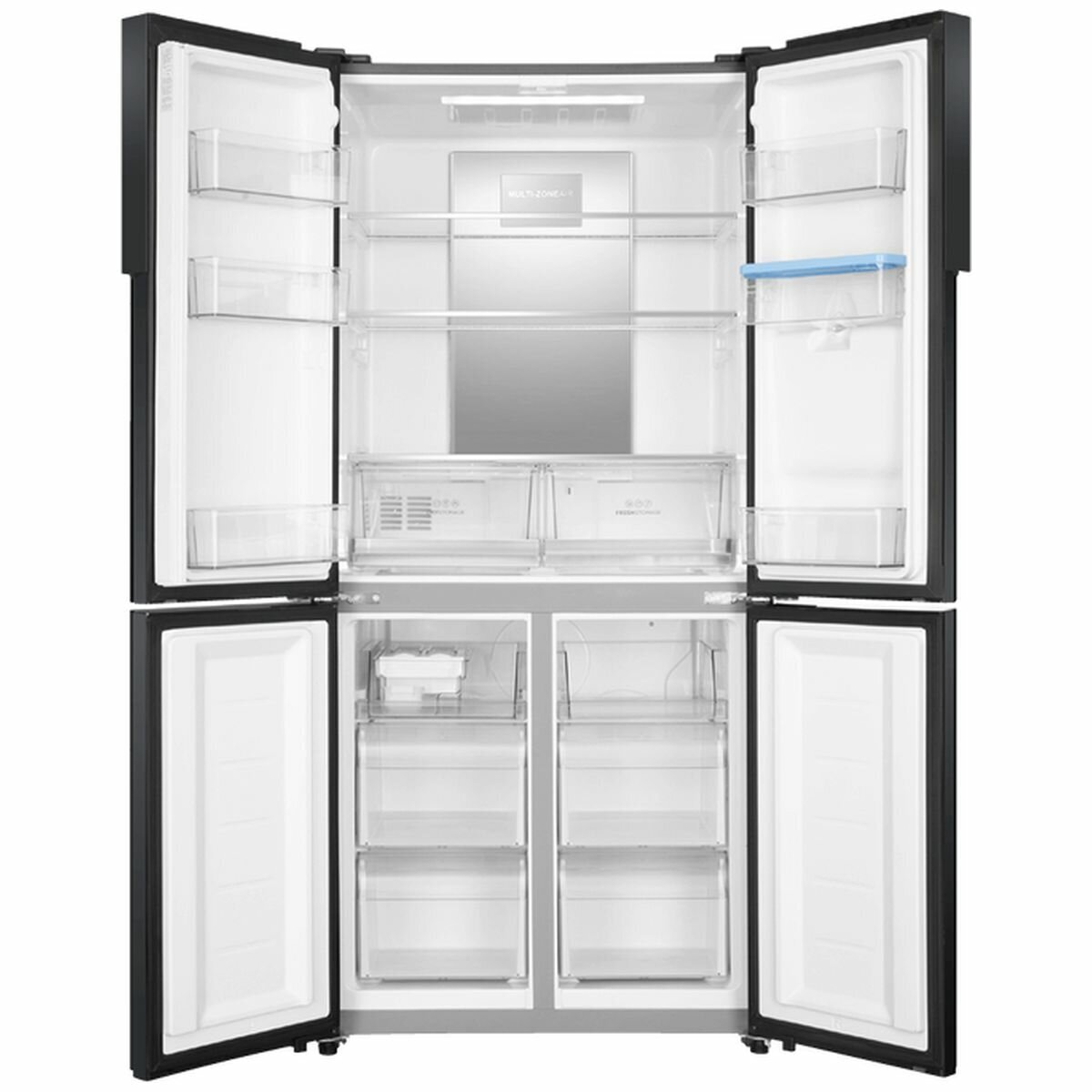 Haier 463L Quad Door Frost Free Fridge with Water Dispenser Black HRF516YHC hero image