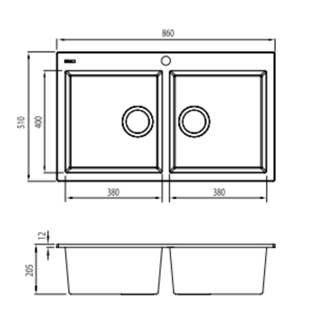 Oliveri Santorini Double Bowl Topmount Sink ST-WH1564OF hero image