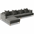 Kalona KYOTO Left Facing Extended Chaise Sofa Pewter WS-205-LCS-VILA-27 image NaN
