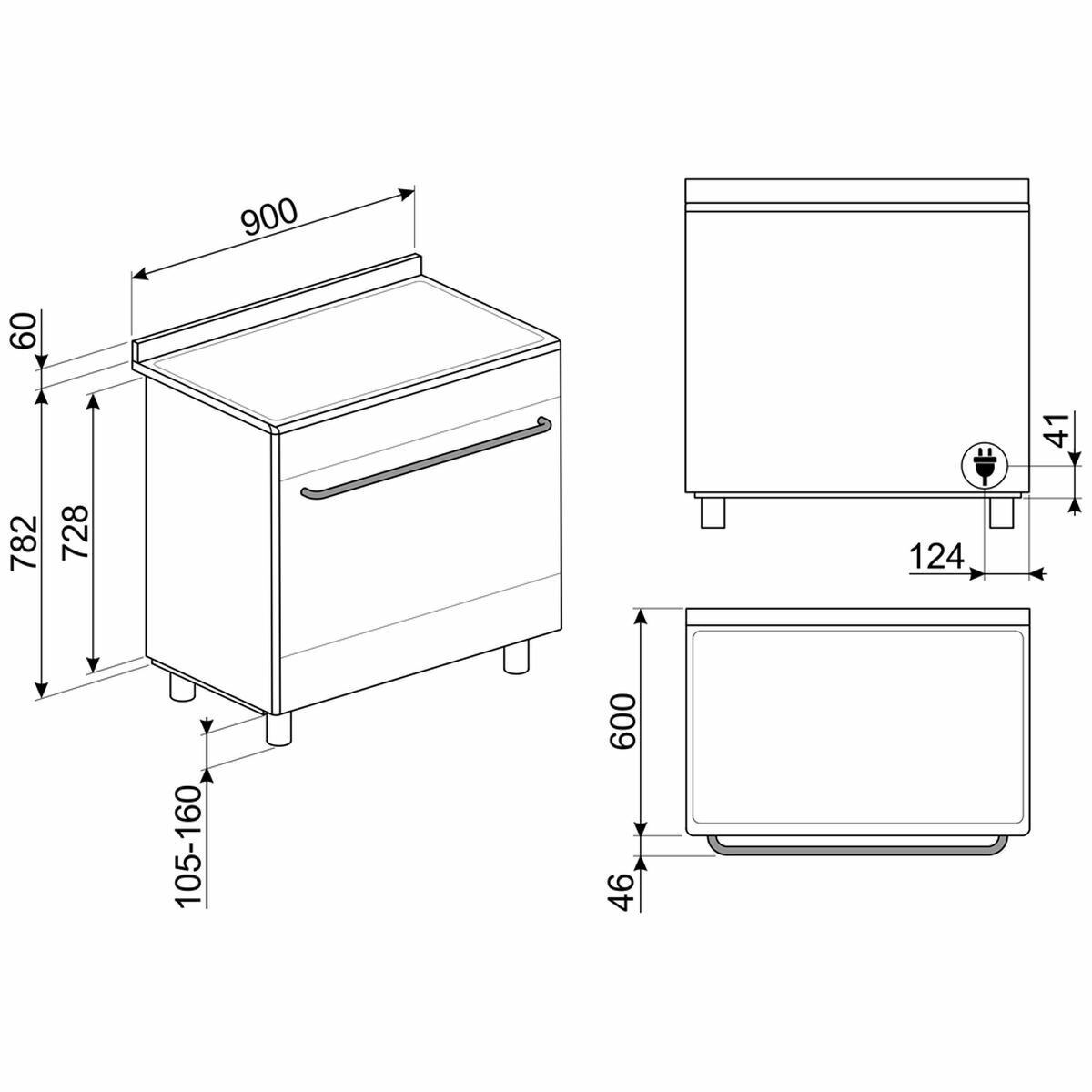 Smeg 90cm Mista Five Zone Ceramic Upright Stove/Oven FS9010CER-1 hero image