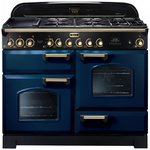 Falcon 110cm Classic Deluxe Freestanding Dual Fuel Oven/Stove Royal Blue and Brass CDL110DFRB-BR hero image