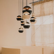 DCW Editions Here Comes The Sun 10 Mini Pendant Light - Black and Copper HCS10BLCOP hero image