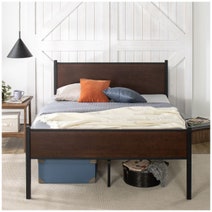 Zinus Double Tucker Bed Frame Metal & Bamboo Base Brown AU-FBOBH2-14D hero image