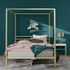 Zinus Patricia Queen Metal Canopy Bed Frame Gold AU-CPBFG-Q image NaN