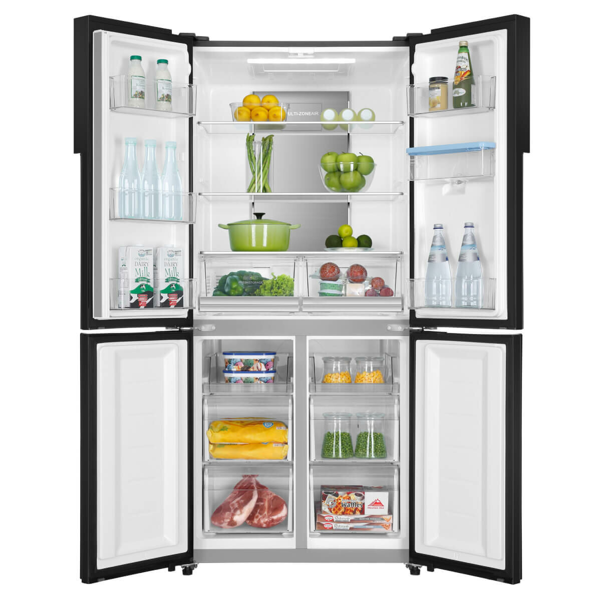 Haier 463L Quad Door Frost Free Fridge with Water Dispenser Black HRF516YHC hero image