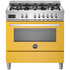 Bertazzoni 90cm Professional Yellow Dual Fuel Freestanding Oven PRO96L1EGIT image NaN