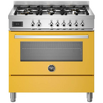 Bertazzoni 90cm Professional Yellow Dual Fuel Freestanding Oven PRO96L1EGIT hero image