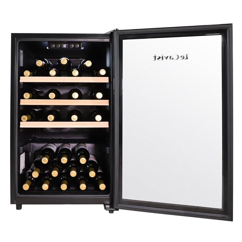 LeCavist 126L Single Zone 63 Bottle Wine Fridge Black LKCV63N