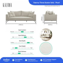 Kalona VAEROY Three Seater Sofa Pearl WS-208-03-VILA-54 hero image