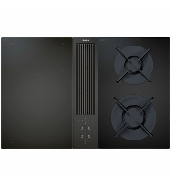 Cooktops with top integrated ventilation