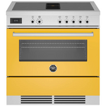 Bertazzoni 90cm Professional Airtec Yellow Induction Freestanding Oven with Integrated Downdraft PROCH94I1EGIT hero image
