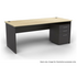 OLG EkoSystem Straightline Desk 1800x750 New Oak Worktop with Charcoal Base OG_EKSD1875_NOC image NaN