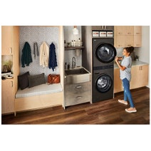 LG 12kg/9kg WashTower All-In-One Stacked Washer Dryer Platinum Black WWT-1209B hero image