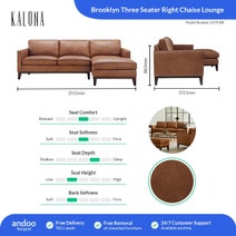 Kalona Brooklyn Three Seater Right Arm Chaise Leather Lounge 6379-BR hero image