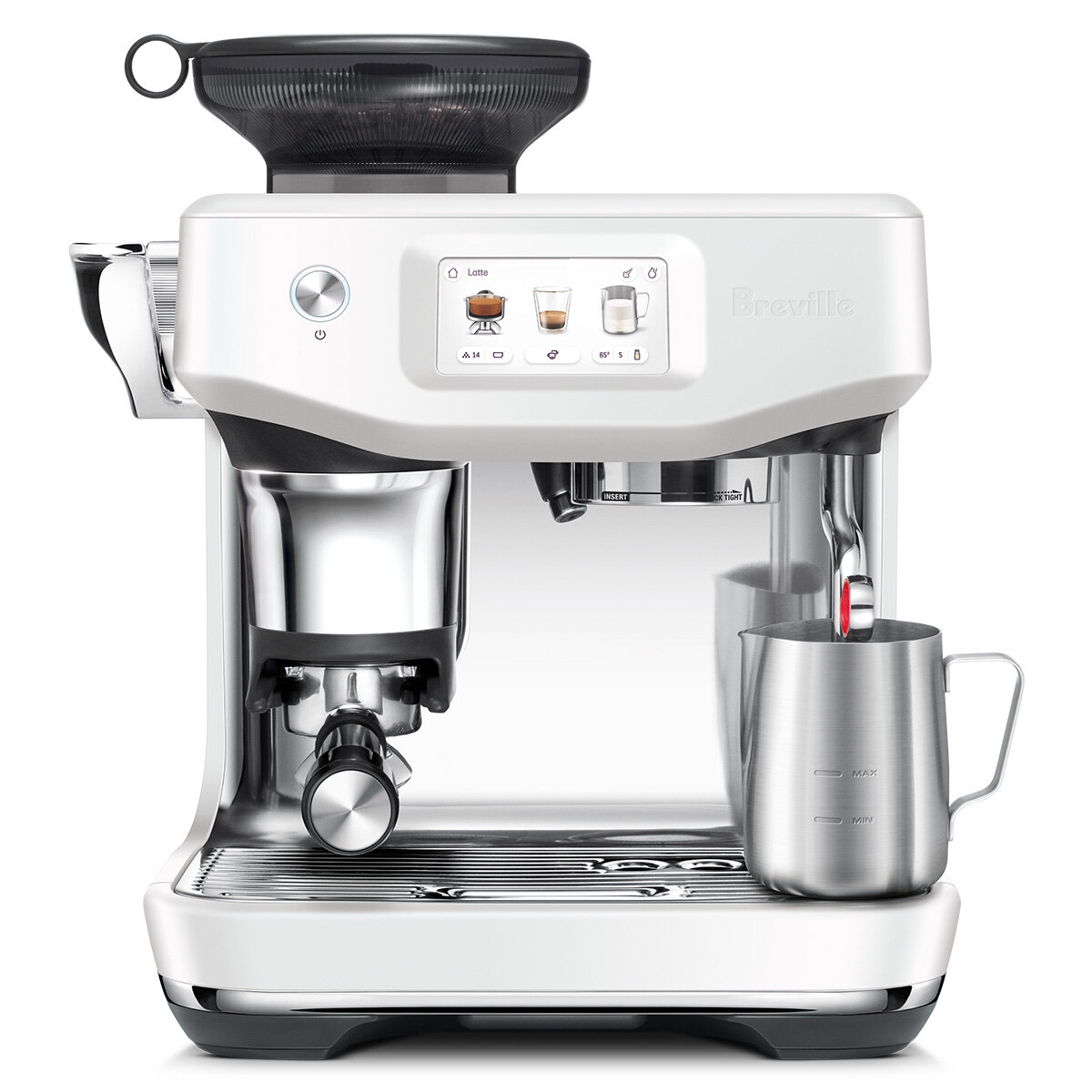 Breville the Barista Touch Impress Espresso Machine Sea Salt BES881SST hero image