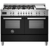 Bertazzoni 120cm Professional Dual Fuel Black Freestanding Oven with Griddle PRO126G2ENET image NaN