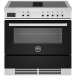 Bertazzoni 90cm Professional Airtec Black Induction Freestanding Oven with Integrated Downdraft PROCH94I1ENET  hero image