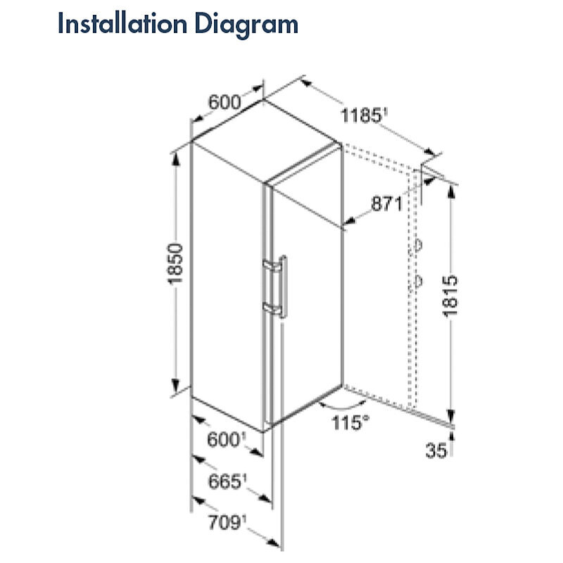 Liebherr 372L Upright Fridge SKBES4360RH hero image