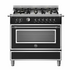 Bertazzoni 90cm Heritage Series Matte Black Dual Fuel Freestanding Oven HER96L1ENET image NaN