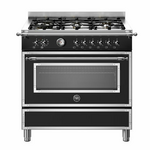 Bertazzoni 90cm 6 Burner Dual Fuel Upright Stove Heritage Series HER96L1ENET hero image