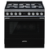 Smeg 90cm Portofino Freestanding Dual Fuel Oven/Stove Black CPF9GPBLA image NaN