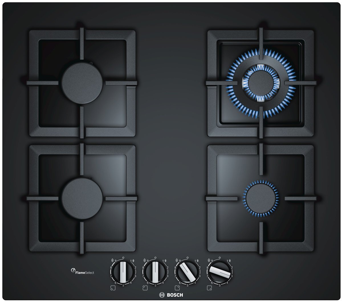 Bosch black glass online gas hob