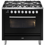 ILVE Professional Plus 90cm Freestanding Dual Fuel Oven/Stove with Milano Knobs P096DWE3BK hero image