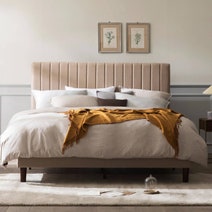 Zinus Debi Double Upholstered Fabric Bed Base Beige AU-FHVP-D hero image