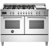Bertazzoni 120cm Professional Dual Fuel Freestanding Stainless Steel Oven with Griddle Stainless Steel PRO126G2EXT image NaN