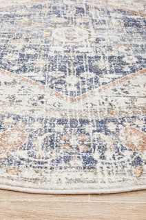 Rug Culture Mayfair Large Blue & Peach Rug 240X240CM - MAY-LOR-BLU-240X240 hero image