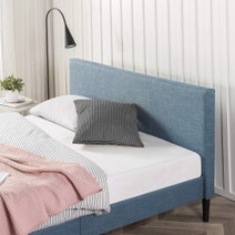 Zinus Liam Classic Home Queen Upholstered Bed Base Light Blue AU-FPPPLB-12Q hero image