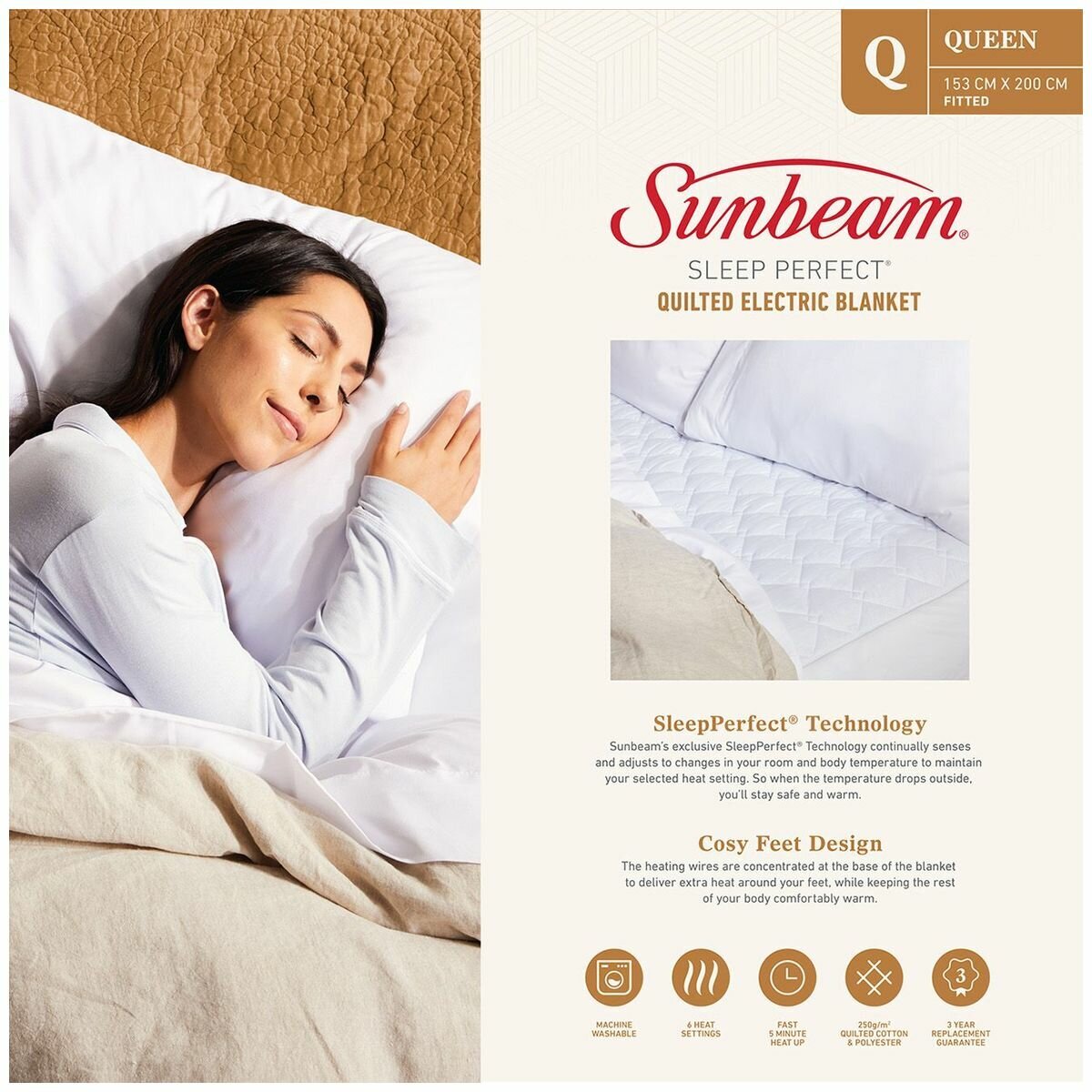 Sunbeam sleep express electric blanket sales queen